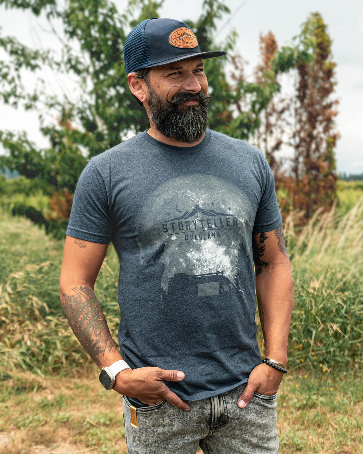 Storyteller Overland Wolf and Moon Shirt