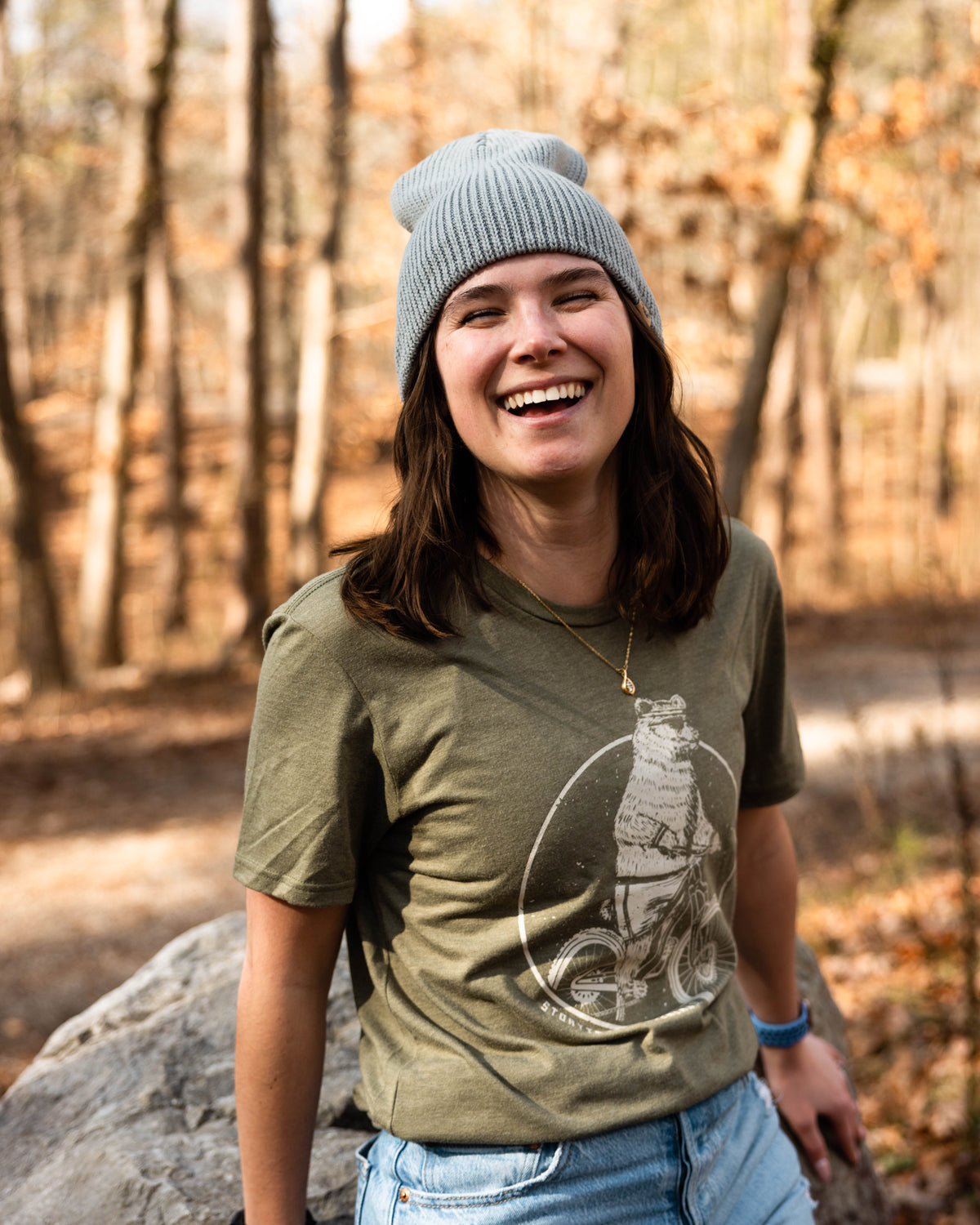 Mountain Biking Bear Olive
