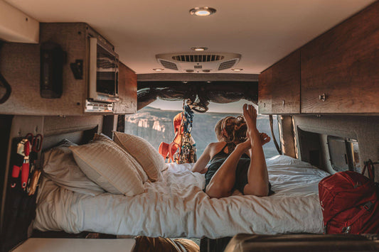 Sleeping in a Storyteller Overland camper van