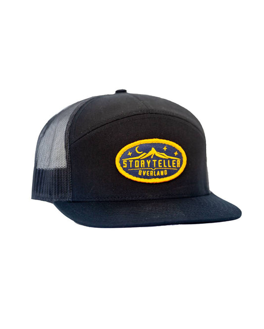 Flat Bill Trucker Hat Black