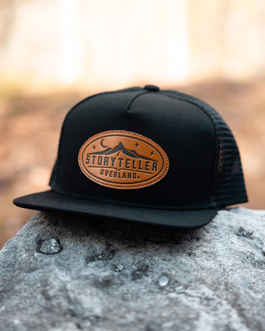 Black Trucker Leather Patch